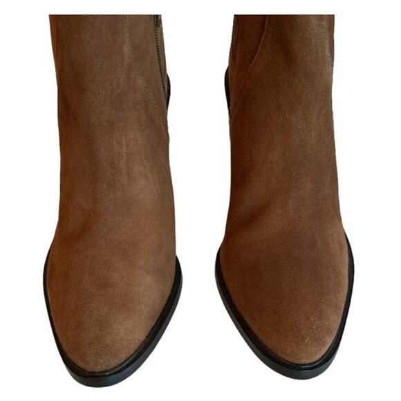 Seychelles Pretty Little Bird Heeled Suede Bootie Boots Cognac Size 10 NWT - Picture 3 of 8
